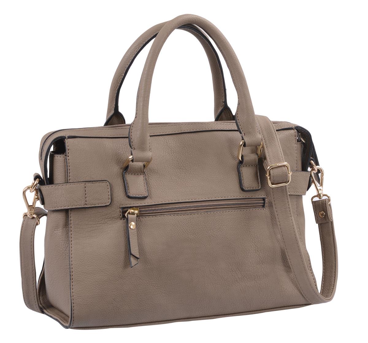 Damentasche kurze und langer Henkel, taupe