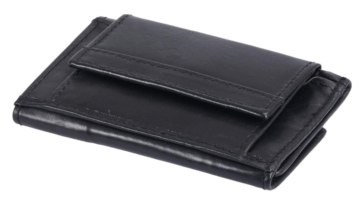 kleine Leder Herren Minibörse im EC-Kartenformat, schwarz