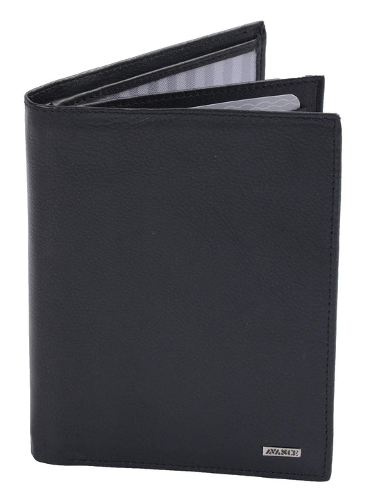 Große Brieftasche aus Leder – Kartenetui & Dokumentenmappe schwarz
