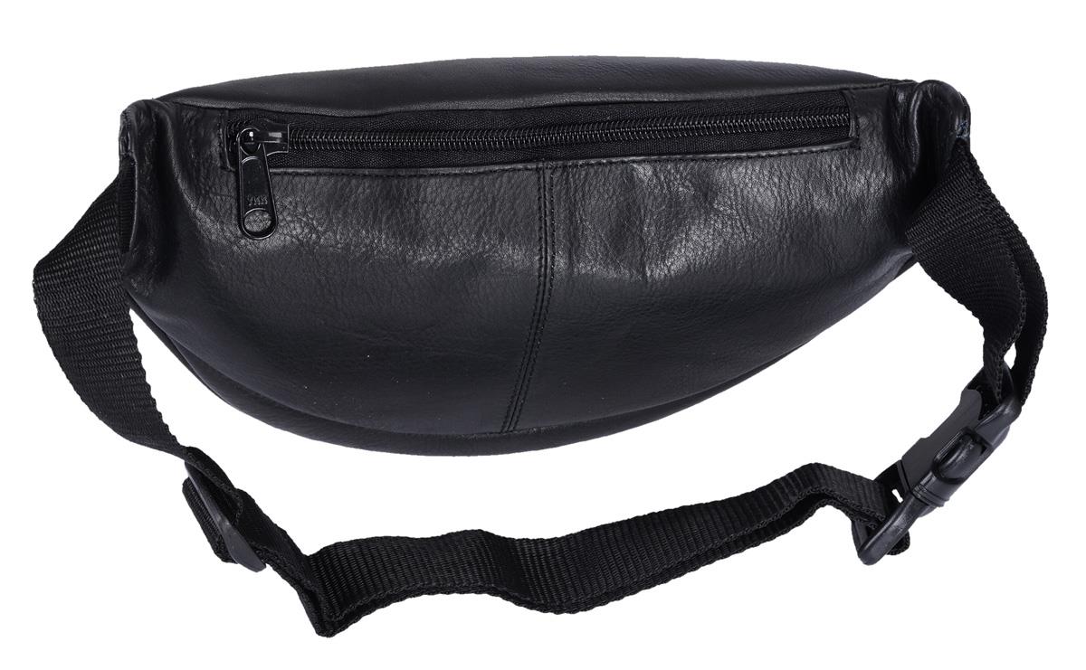 schwarze Rindledergürteltasche Bauchtasche