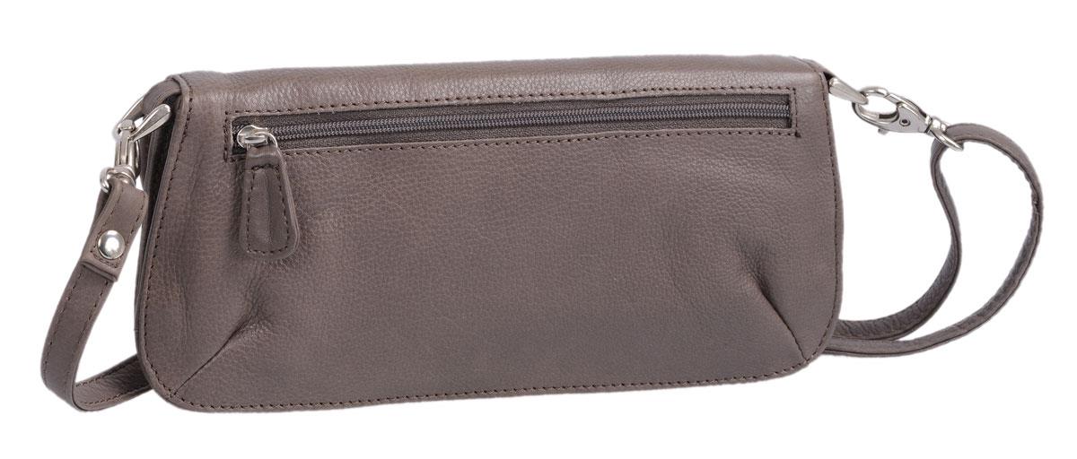 Clutch Cilinie grau, Leder Lederclutch