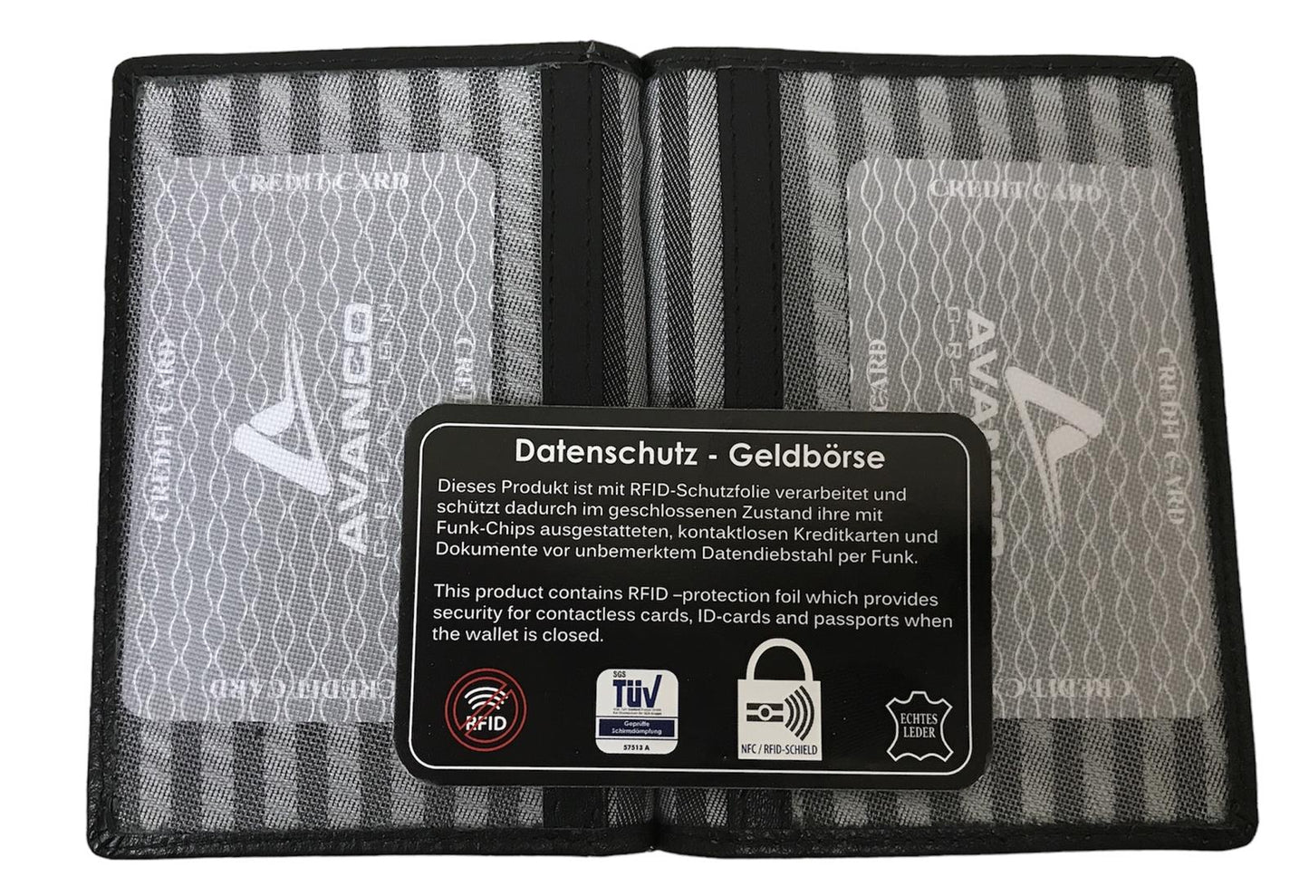 Kreditkartenasche, Leder, schwarz