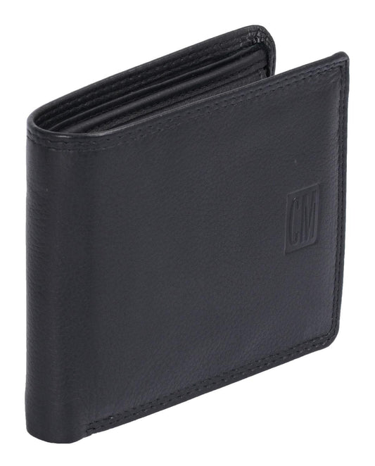 Scheintasche mit Lsche CM, Echt-Leder, schwarzer Ledergeldbeutel