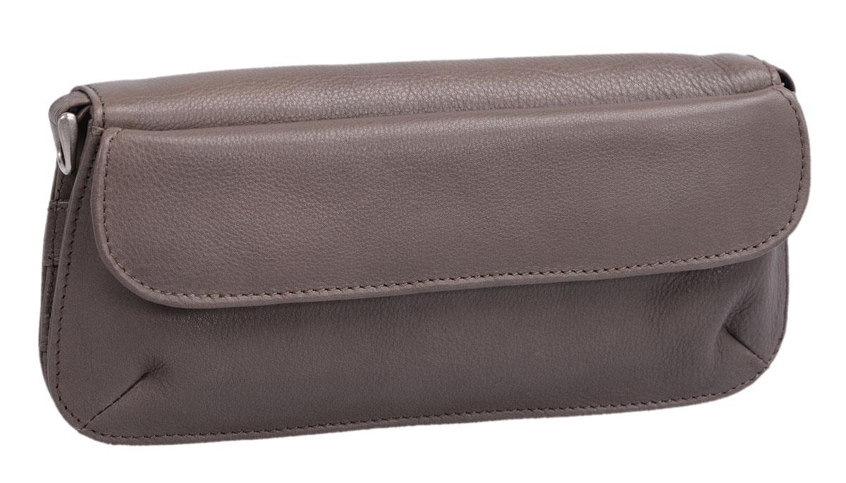 Clutch Cilinie grau, Leder Lederclutch