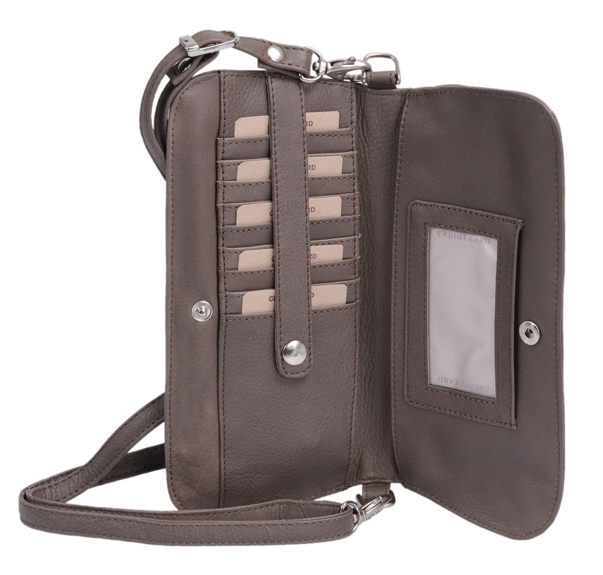 Clutch Cilinie grau, Leder Lederclutch