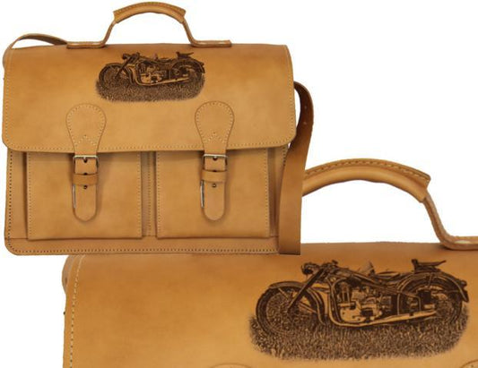 Thielemann' Ledertasche 40x28x7,5/7,5/7,5 - 3Fächer voll braun