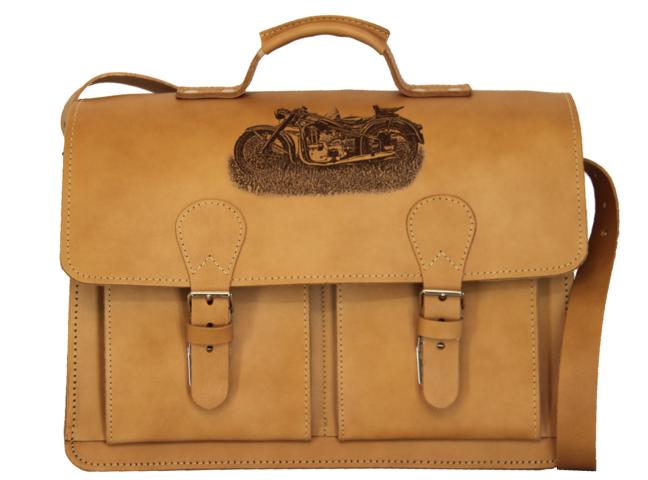 Thielemann' Ledertasche 40x28x7,5/7,5/7,5 - 3Fächer voll braun