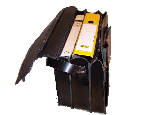Thielemann' Ledertasche schwarz 3 Fächer 7,5/10/7,5