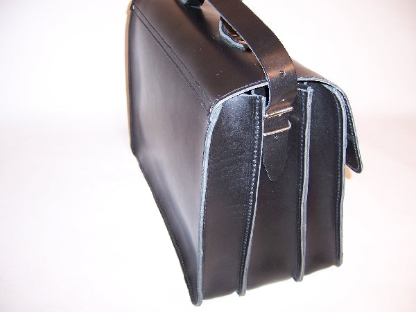 Thielemann' Ledertasche schwarz 3 Fächer 7,5/10/7,5