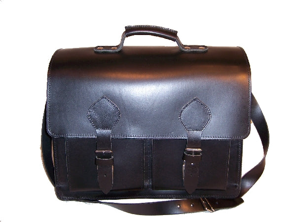 Thielemann' Ledertasche schwarz 3 Fächer 7,5/10/7,5