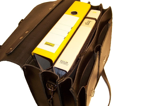 Thielemann' Ledertasche 40x28x7,5/7,5/7,5 - 3Fächer voll braun