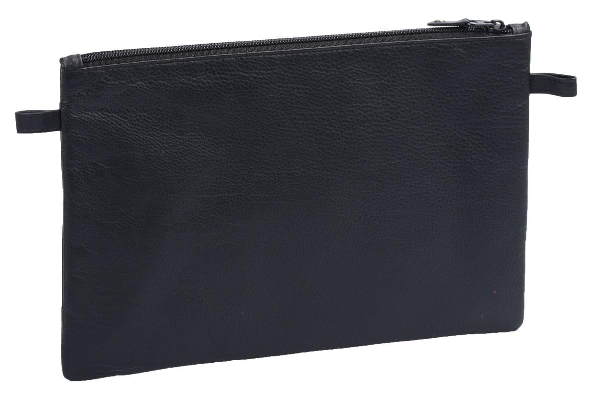 Bankmappe Kontoauszugsmappe Reißverschluss Leder Schwarz, Stilvoll & Organisiert
