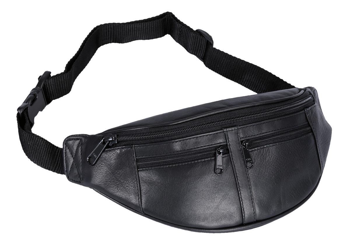 schwarze Rindledergürteltasche Bauchtasche