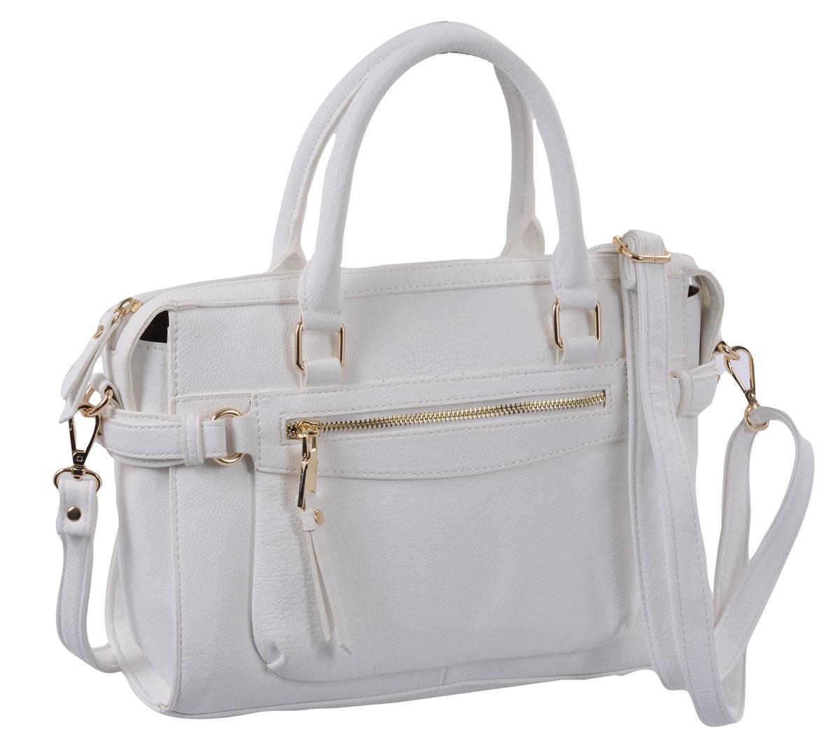 Damentasche kurze und langer Henkel, weiß